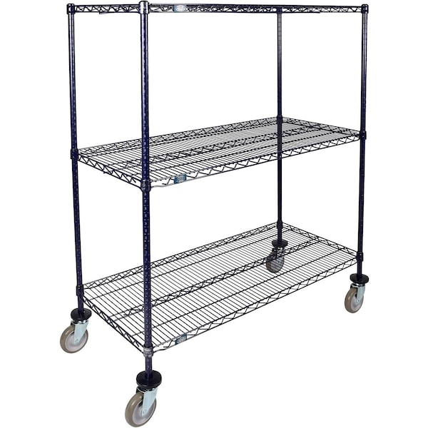 Nexel 3 Shelf Truck, Nexelon, 48inW x 21inD x 60inH, Polyurethane Swivel Casters B3151697 - main